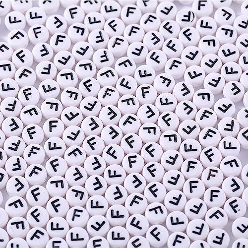Carporay 1000 Pcs 7x4mm Flat Round Acrylic Alphabet Letter Beads for DIY Jewelry Making