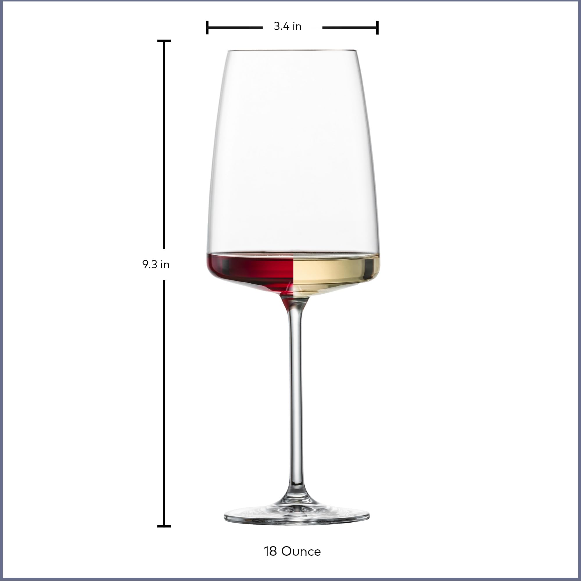 ZWIESEL GLAS Sensa Red Wine Glass (Set of 6), Wine Glasses for Red or White Wine, Dishwasher-Safe Machine-Made Tritan Crystal Glasses, Made in Germany (18.1 Oz)
