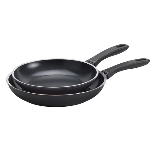 HENCKELS x EMERIL Lagasse Nola 2-pc Nonstick Frying Pan Set, 9.5-inch and 11-inch Frying Pan, Heavy-Gauge Aluminum for Fast, Even Heat Cooking, Made in Italy, Black