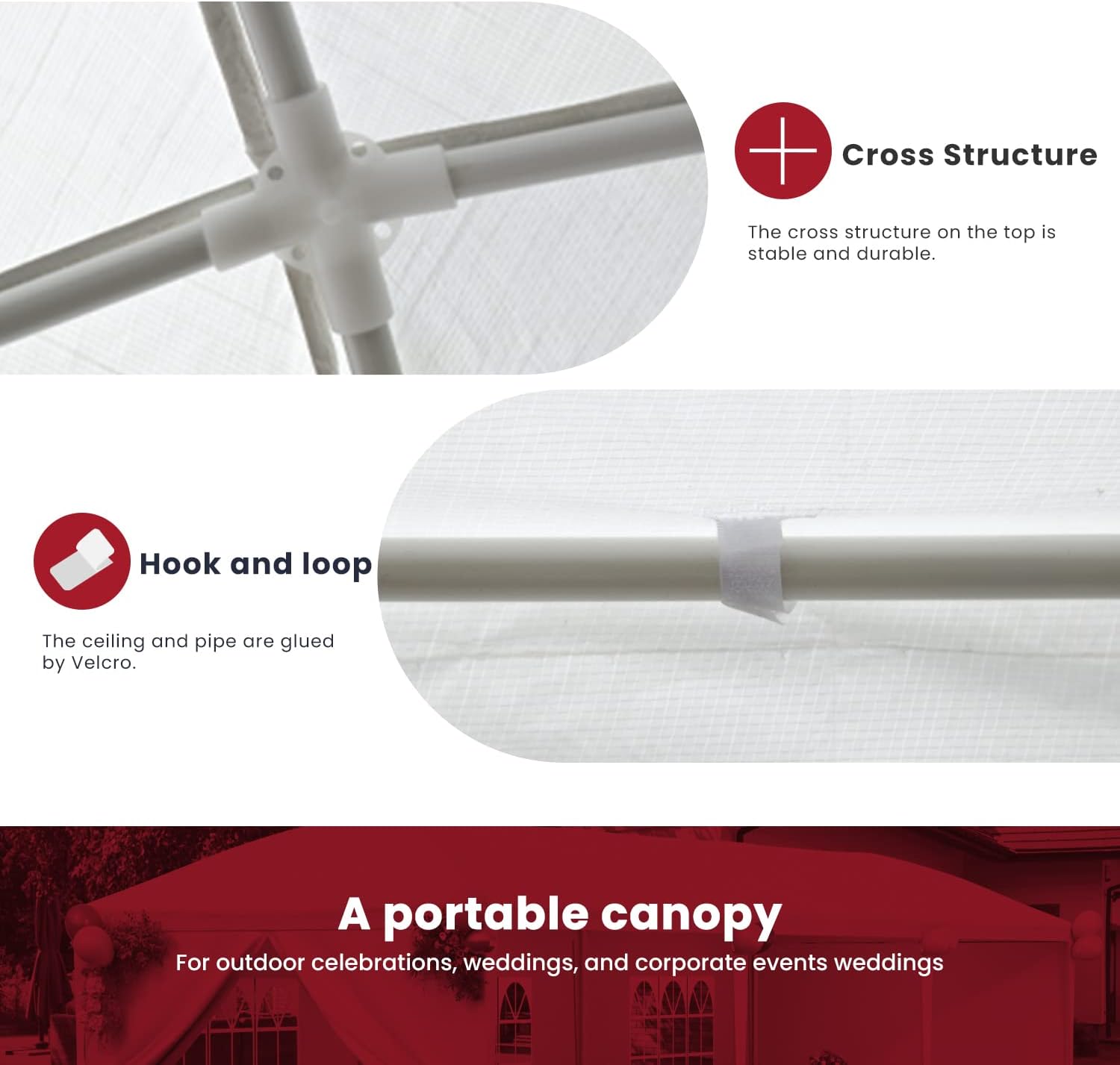 Skiennix 10x10 Waterproof Gazebo Canopy - Durable Outdoor Patio Tent for Weddings & BBQs