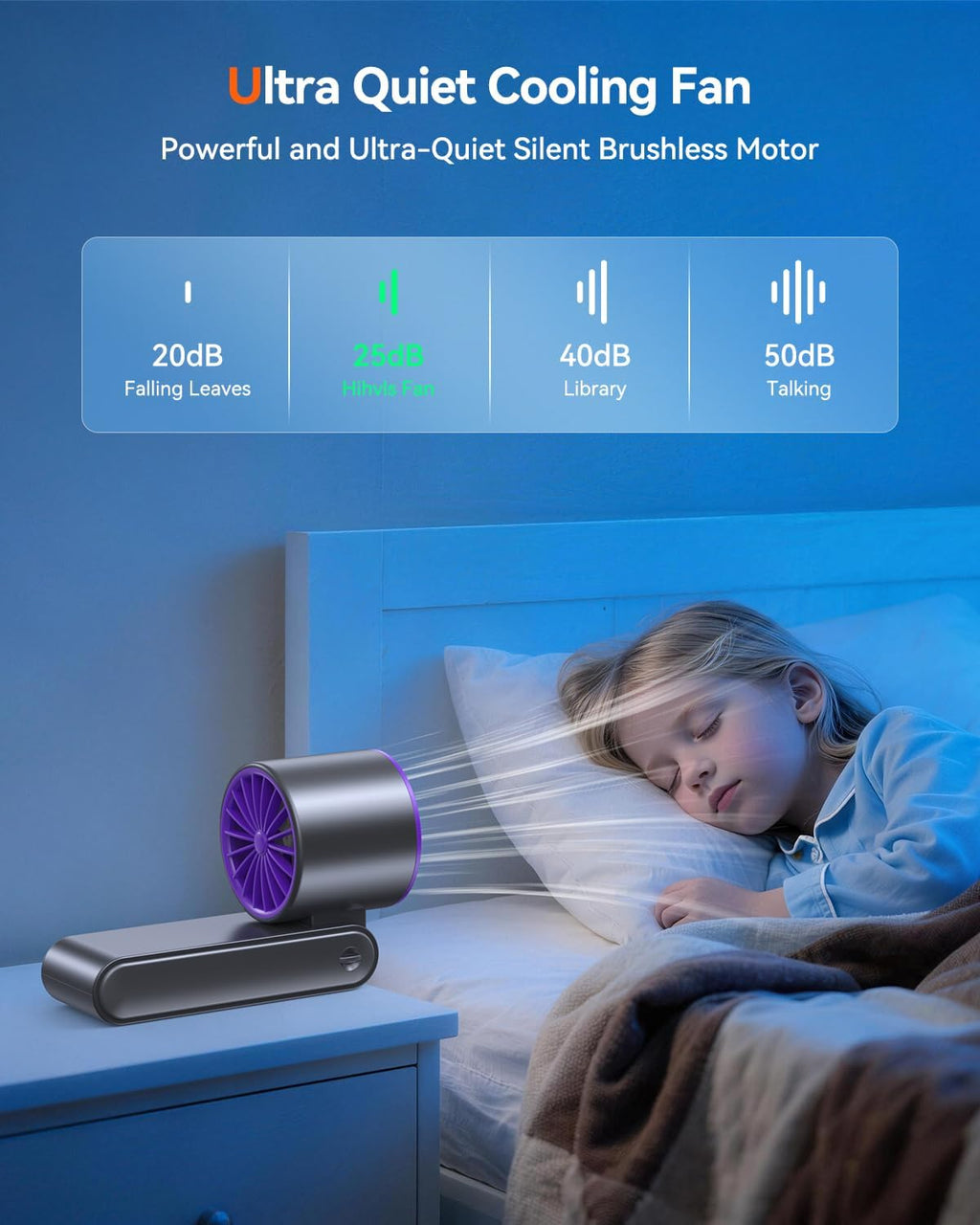 Skiennix Portable Handheld Turbo Fan - 199 Speed Personal Cooler with 20H Battery Life | Grey Purple