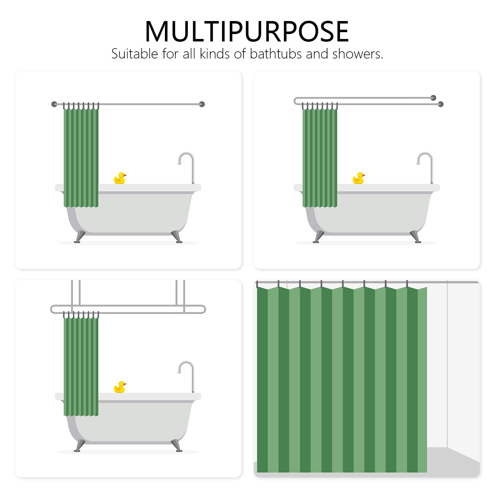 MEHOFOND St. Patrick's Day Clover Shower Curtain,Green Shamrock Clover St Patricks Day Shower Curtain,Shamrock Bathroom Decor Curtains,Irish St Patrick's Day Fabric Curtain 72x72 in