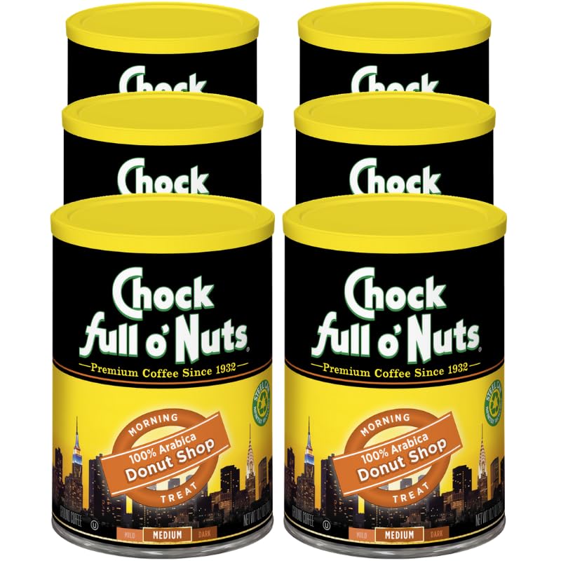 Donut Shop Ground Coffee 6-Pack, 10.2 oz Cans — Chock Full o' Nuts