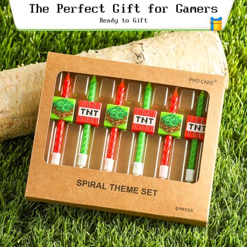 Pixel Miner Birthday Candles - Blocky Cake Toppers for Gaming Parties