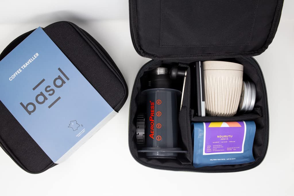 Basal Coffee Traveller Kit for AeroPress/Drip/v60/Kalita/Pour Over Equipment (Black)