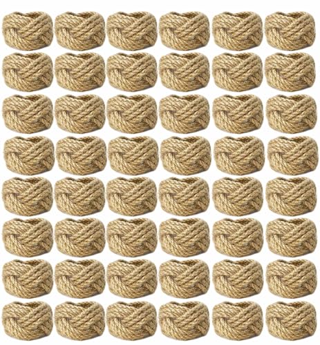 Farmhouse Burlap Napkin Rings Set of 50 - Tropical Style, Rustic Table Decor