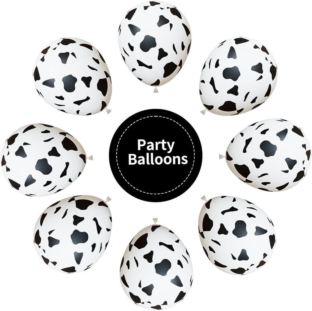 Skiennix Cow Print Balloons - 67pcs 12 Inch Party Decorations for Western-Themed Celebrations