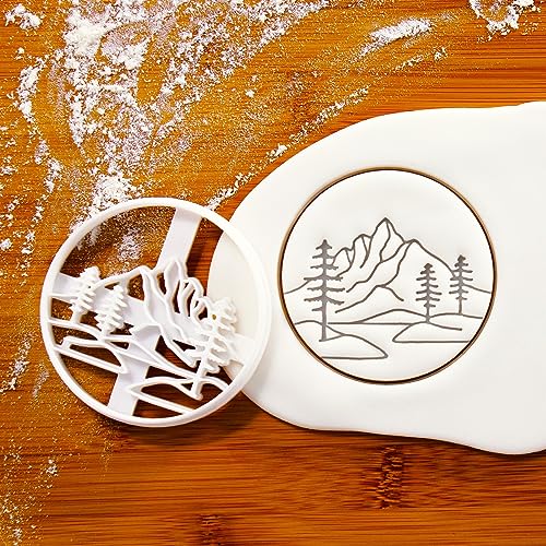 Mountain with Pine Tree Forest Cookie Cutter 3-Inch Baking Tool