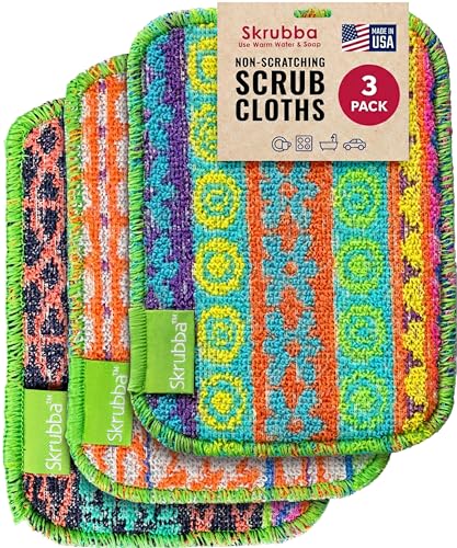 Wet-it! Skrubba 3-Pack Reusable Dish Scrubbers – Eco-Friendly Non-Scratch Kitchen Sponges