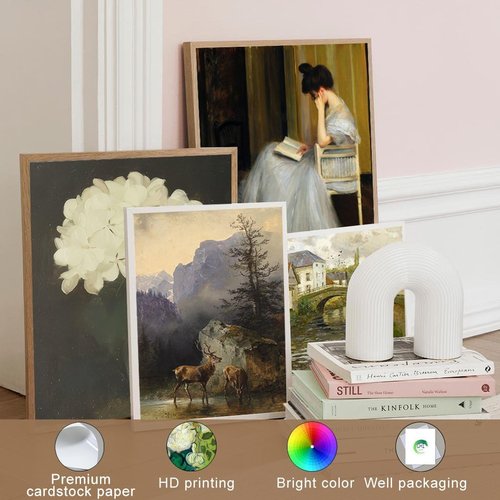 **LANCHI95 Vintage Wall Art Decor - 15 Pcs Moody Botanical Prints for Eclectic Gallery Wall**