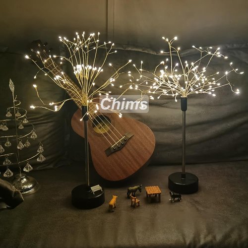 Chims 4 Pack Firework Centerpiece Lights,120 LED Fairy Light Banquet Table Centerpiece Lighting Decoration Star Pyrotechnics, Spirit Tree with Remote, for Christmas Party Indoor Decor Gift
