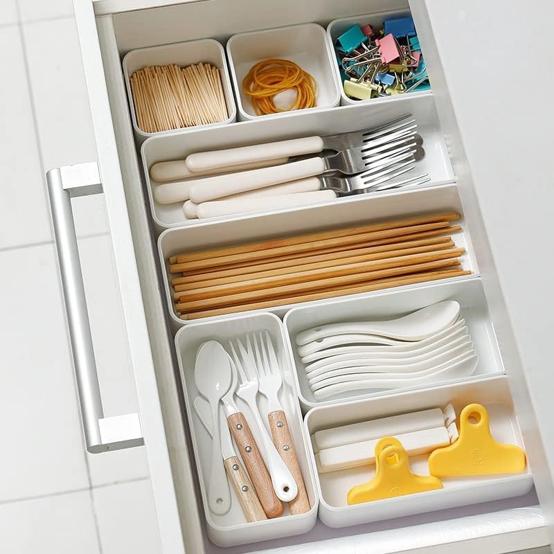 RAUVOLFIA Plastic Drawer Organizers Set - Versatile 3-Size Storage Bins for Makeup, Bathroom & Office