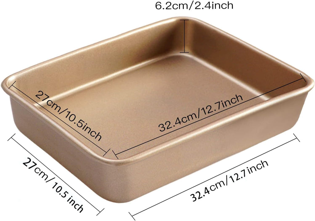 2 Pack Nonstick Baking Sheet Pans by [Brand Name] - Deep Cookie & Brownie Trays | 12.7x10.6x2.4 Inches, Easy Clean & Food Safe