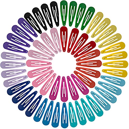 BetyBedy 60 Pcs 2 Inch Non-Slip Metal Hair Barrettes Assorted Colors