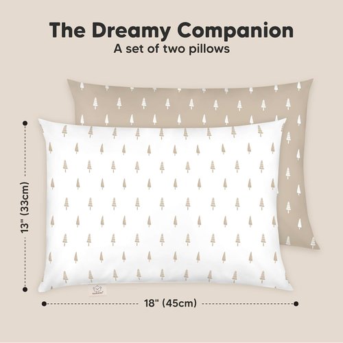 KeaBabies Toddler Pillows - Soft Organic Cotton for Ages 2-5 | 13x18" | Machine Washable, Ideal for Sleep & Travel