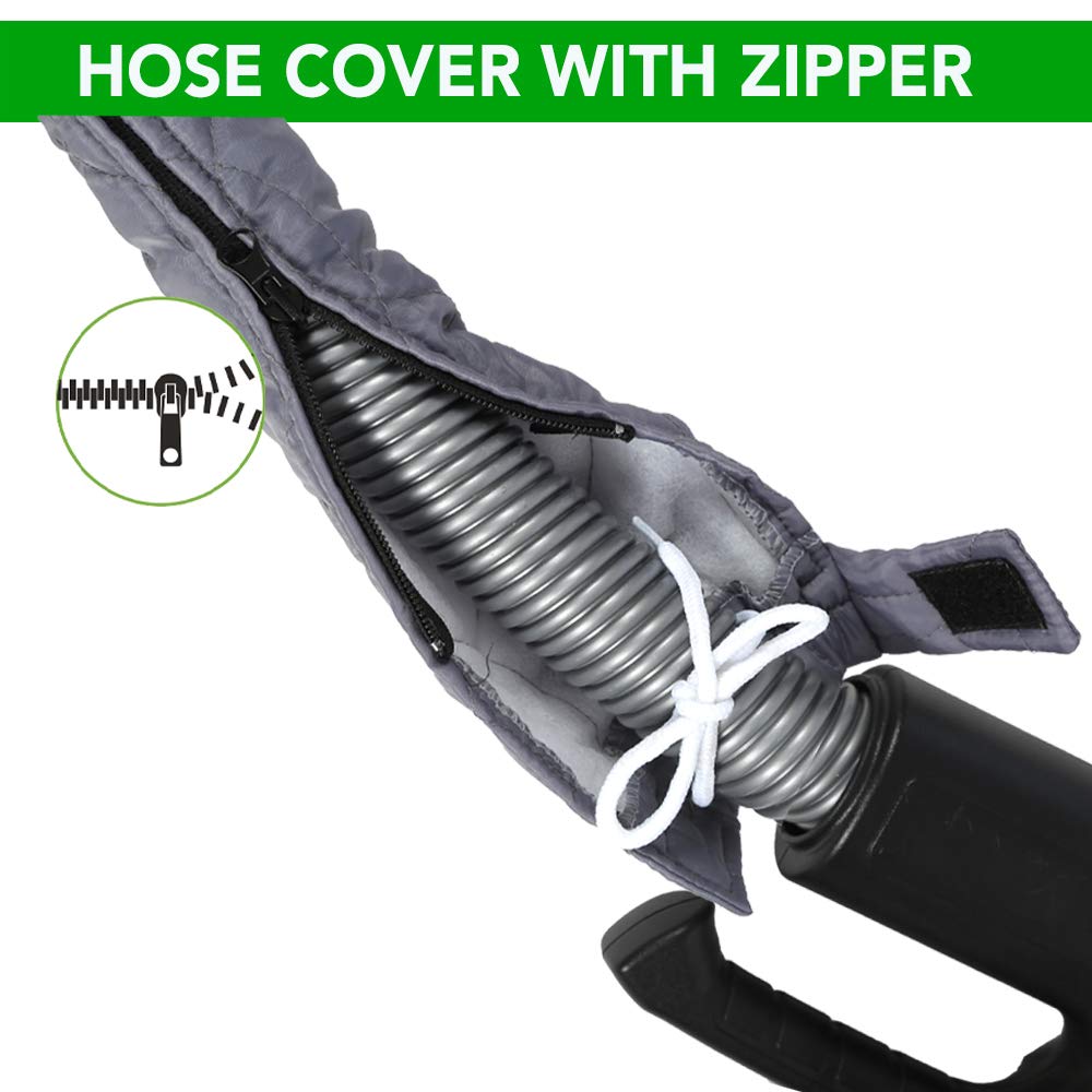 Nadair OVO Universal Padded Cover, Fits All 40 to 42 ft Central Vacuum Hose, Machine Washable, Easy to Install with Zipper, 42ft, grey, Model:ACCHO-COV40ZIP-OVO