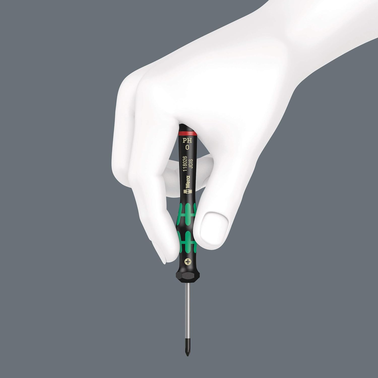 Wera 2035/6 Electronics Screwdriver Set - 6-Piece Kraftform Micro Slotted & Phillips with Rack