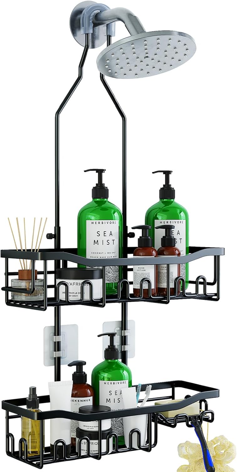 Skiennix Shower Organizer - Upgraded Extended Length, Rustproof Hooks & Large Bathroom Caddy