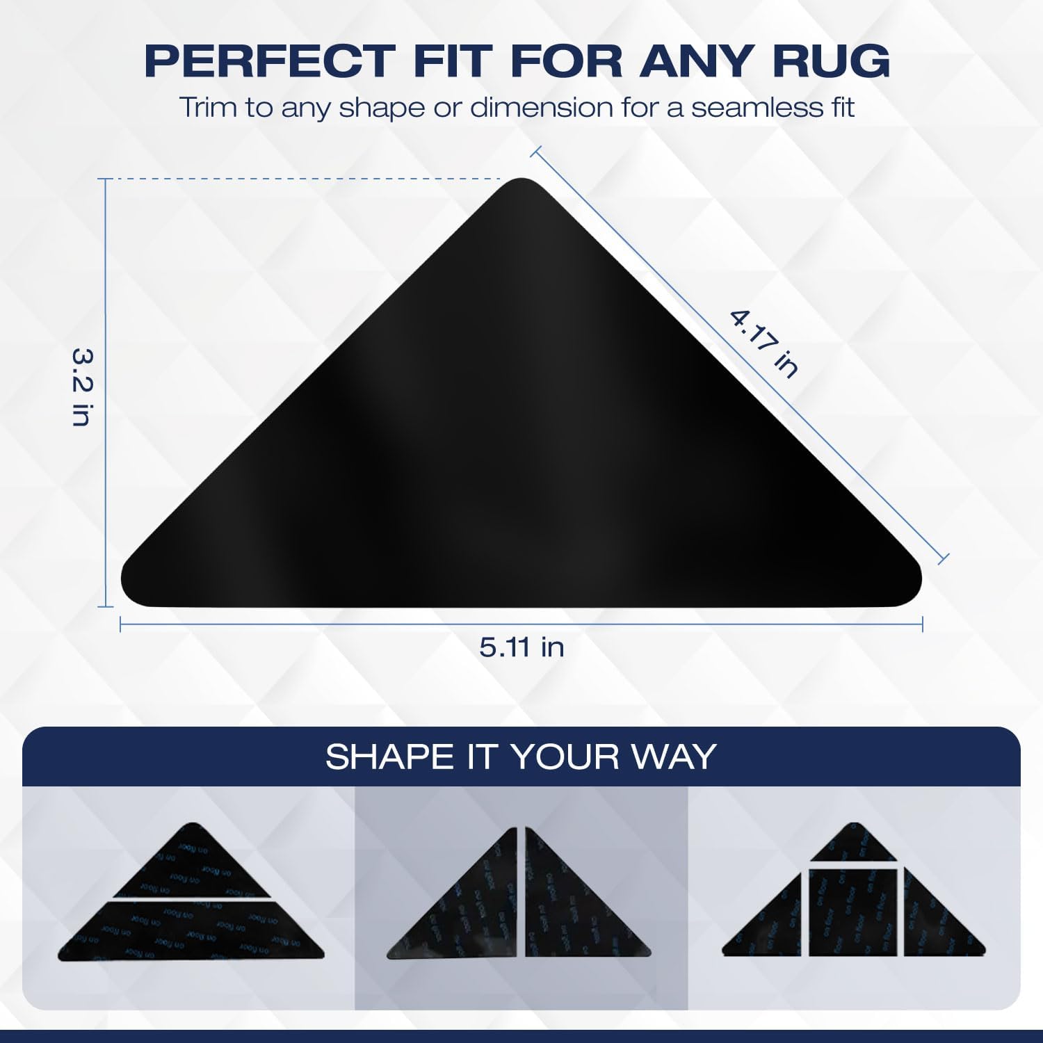 Skiennix Reusable Rug Grippers - Non-Slip Double-Sided Adhesive Pads for Hardwood & Tile Floors | 8 Pieces