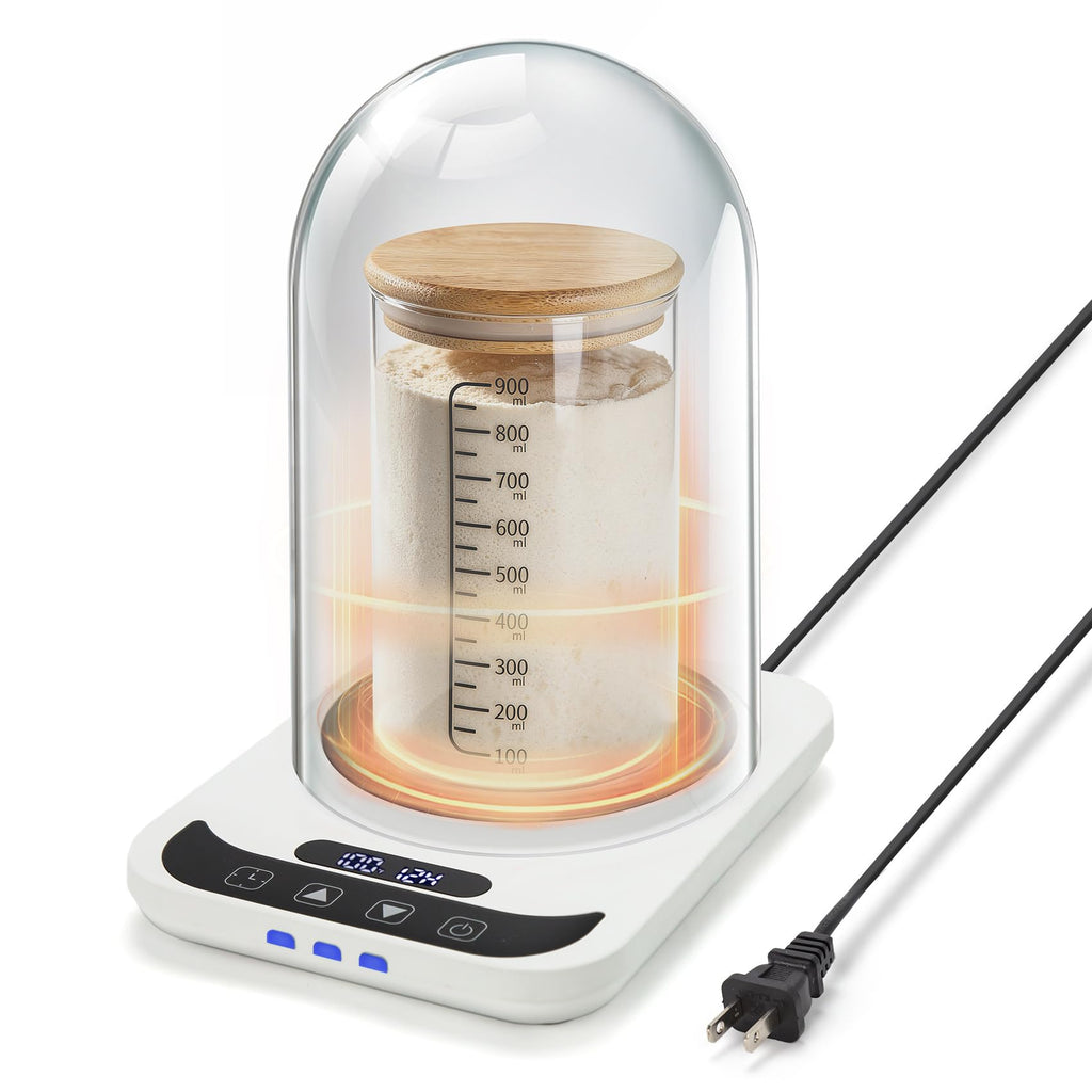 Sourdough Starter Warmer with Dome, Bread Starter Warmer with Precise 1°F Sourdough Temperature Control (70-100°F), Sourdough Warming Mat for Home Baking, 12-Hour Timer Sourdough Starter Warmer Mat