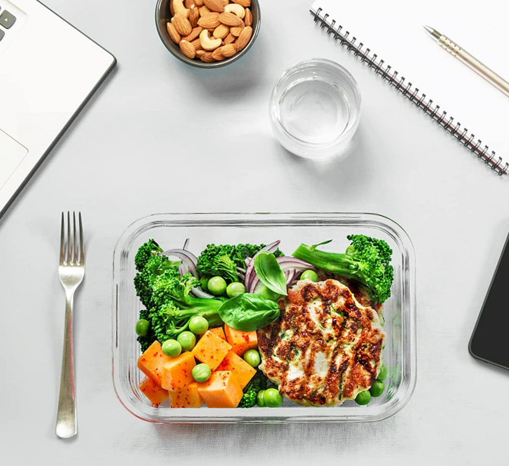 M MCIRCO Glass Food Storage Containers - 30-Piece Airtight Meal Prep Set with Snap Locking Lids | Microwave, Oven, Freezer Safe