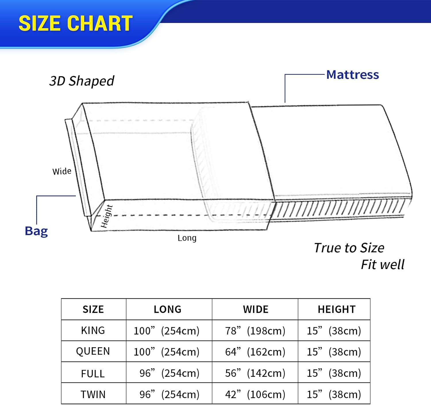 Queen Size Mattress Bag - Heavy-Duty Plastic Protector Cover for Moving | 1PK