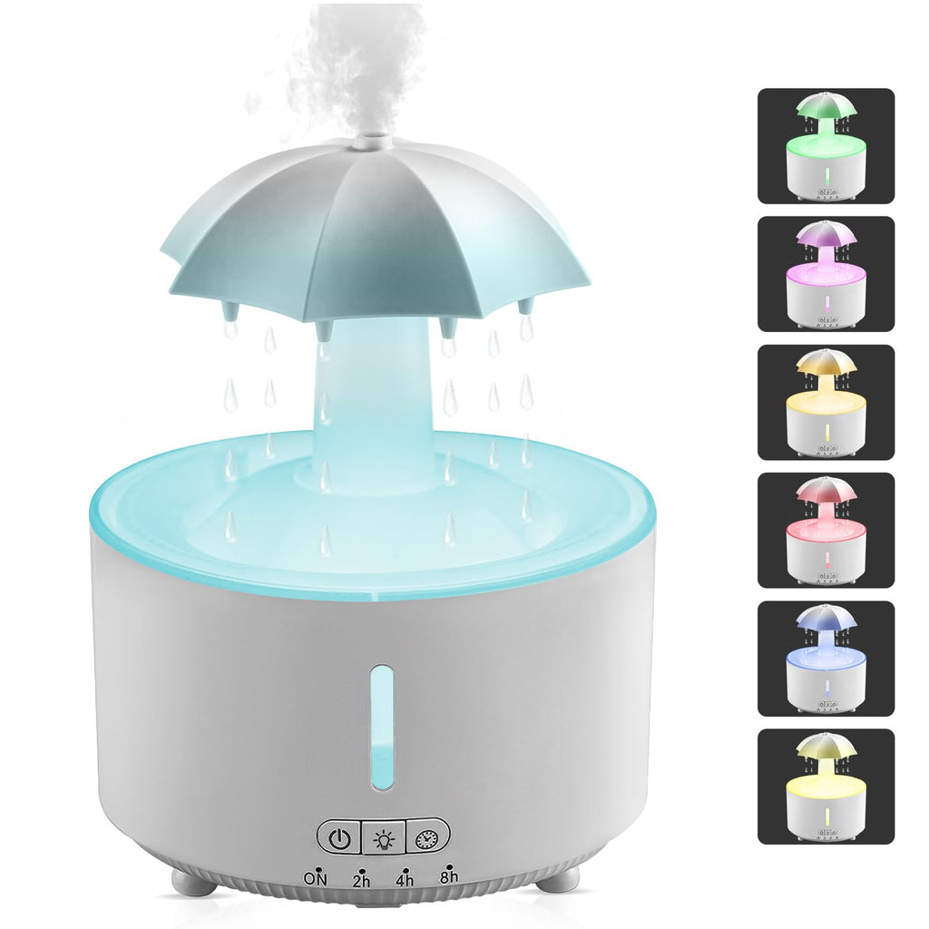 Missfly 300ml Cloud Shape Cool Mist Humidifier Diffuser, 360° Rotatable, Quiet Auto Safety Shutoff, Easy Refill Home Bedroom Office (White)