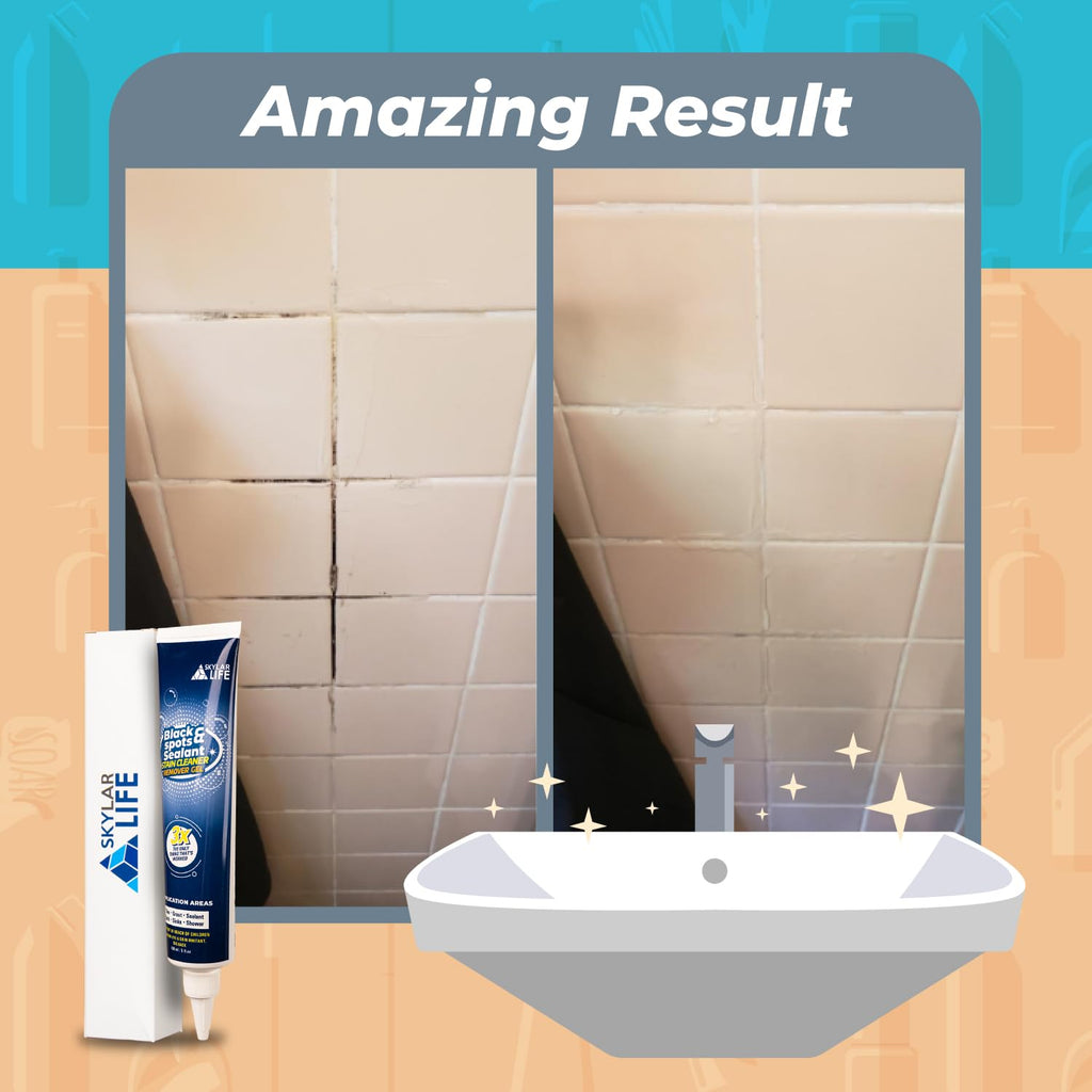 Skylarlife Rubber Stain Whitener Gel - Effective Sealant for Silicone Caulk in Bathroom & Kitchen