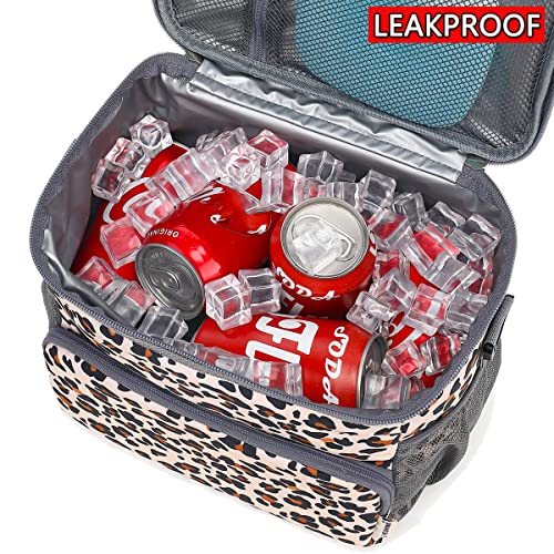 GYEUKHAM Insulated Lunch Bag - Reusable Thermal Tote, Leopard-2 Pattern