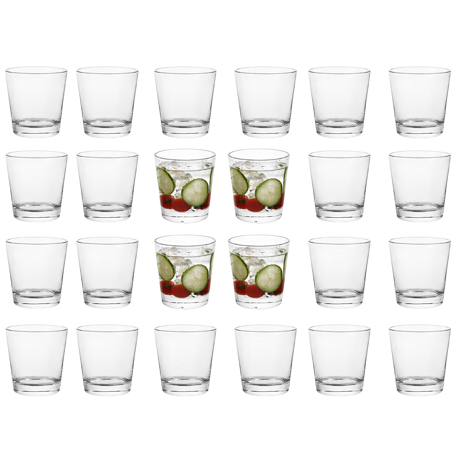 BTGLLAS 9oz Lowball Glasses, 24pc Short Glass Sets - Lead-Free Crystal Drinking Glasses for Water, Mojito, Tom Collins - Premium Bar Glassware & Cocktail Glass Set (24, Small)