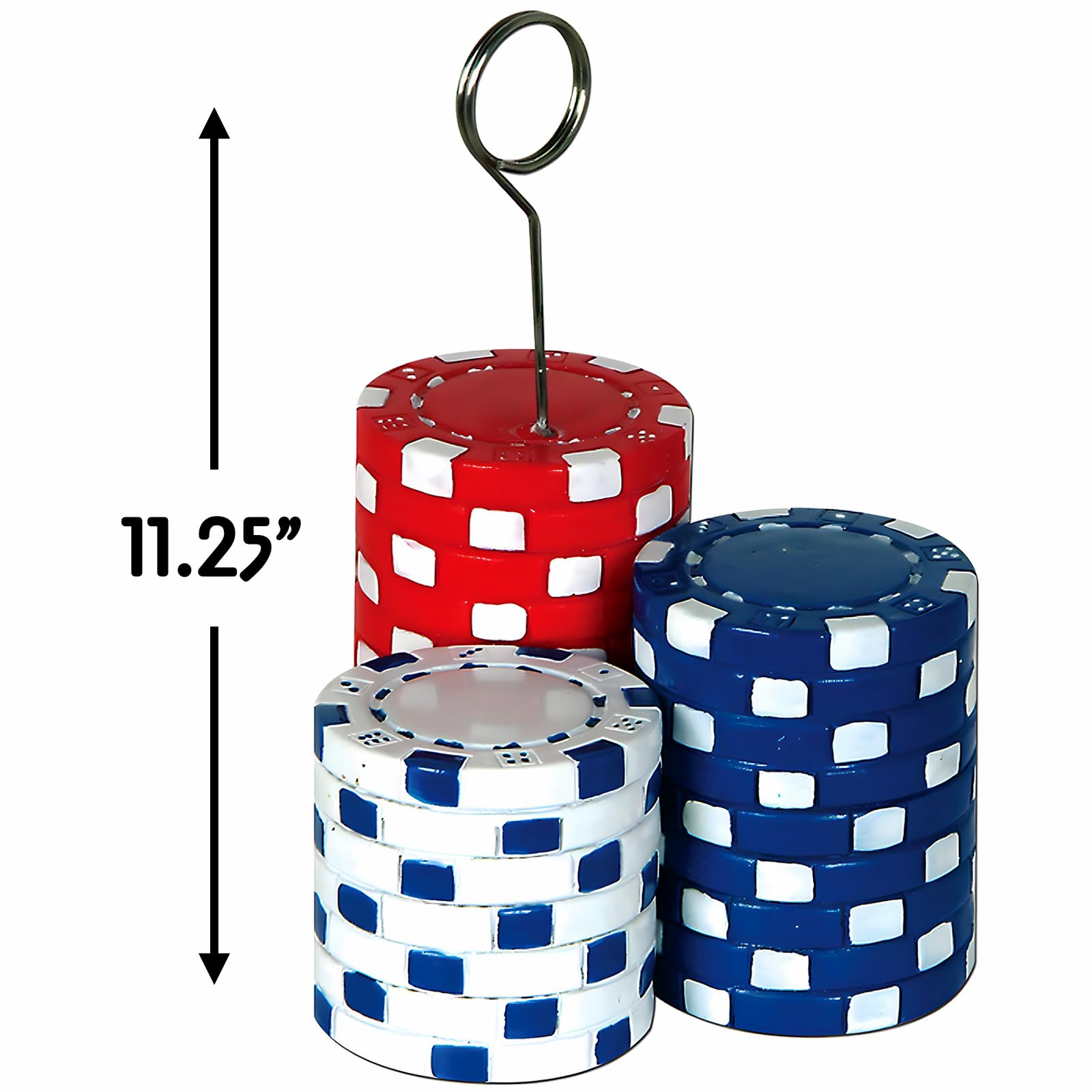 Beistle Poker Chips Photo Balloon Holder For Casino Theme Party Decorations, Red/Blue/White, 6 ounces