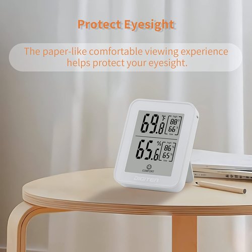 DIGITEN Digital Hygrometer - Indoor Thermometer with 360° HD E-Ink Screen | Accurate Temperature & Humidity Monitor