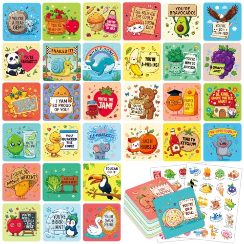 160PCS Encouragement Cards for Kids - Motivational Lunch Box Notes