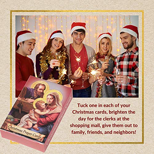 Christmas Prayer Cards Assortment - Nativity Scene Scripture & Prayers, 54 Pack
