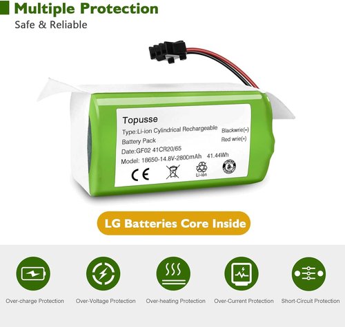 TOPUSSE 14.4V 2800mAh Li-ion Replacement Pa04 Battery Compatible with Ecovacs Deebot Vacuum N79 N79S DN622 & Eufy RoboVac 11S, 11S MAX, RoboVac 15C 30C MAX 25C G10 G20 G30 G40G