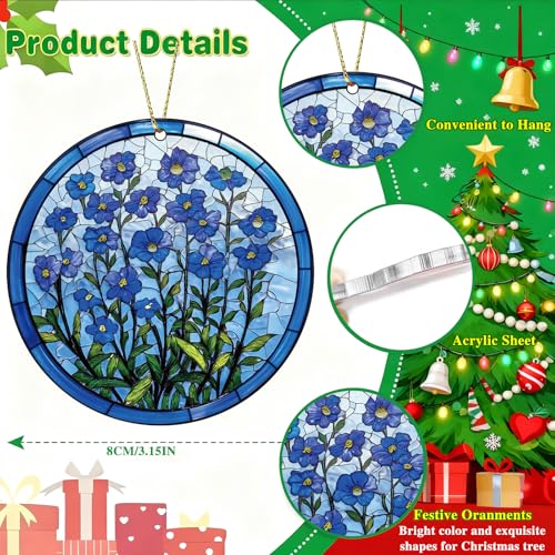 Flax Flowers Christmas Ornament 2025 - Elegant Gift for Gardeners