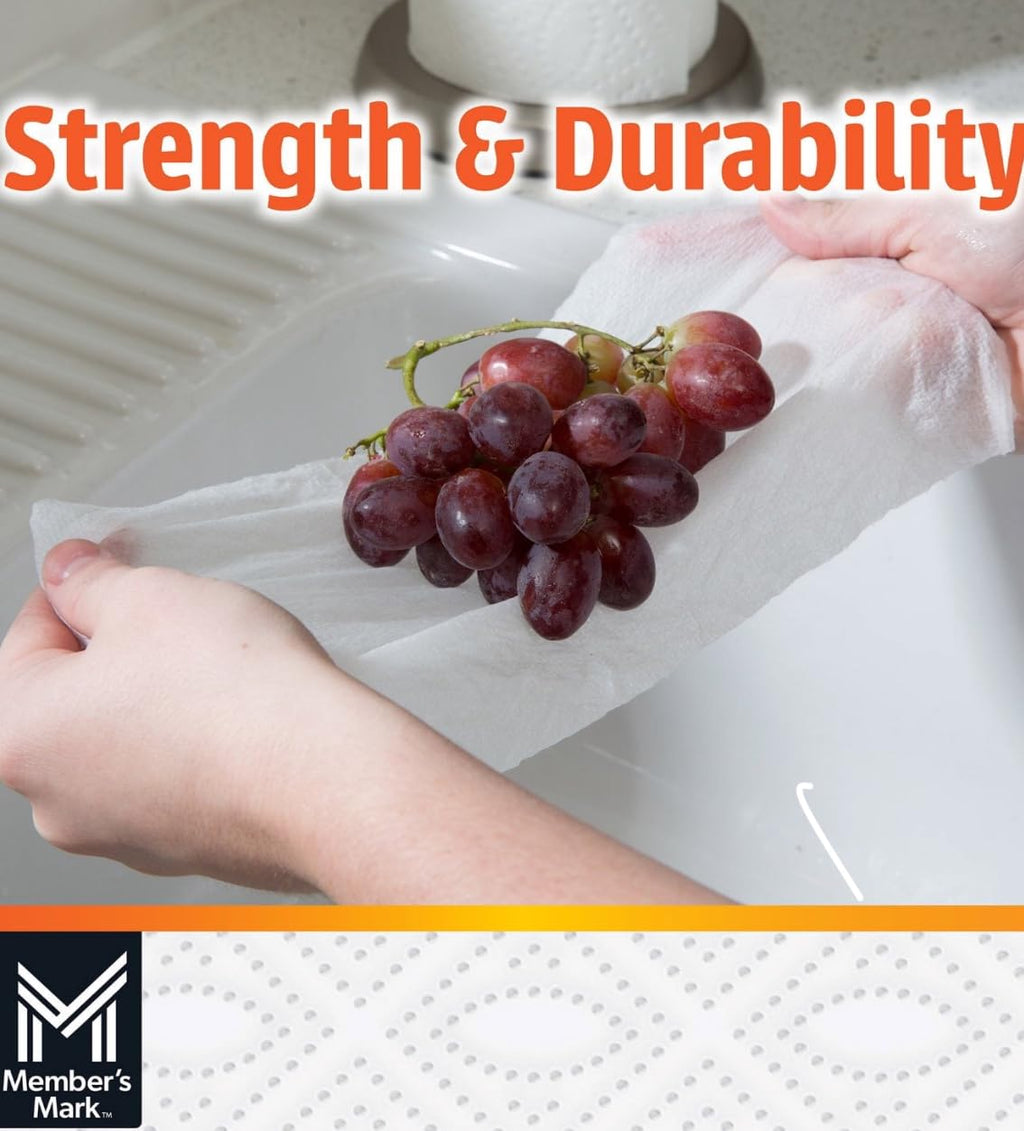 Member's Mark Super Premium Paper Towels - 15 Rolls, 150 Sheets Each | Ultra Absorbent & Durable