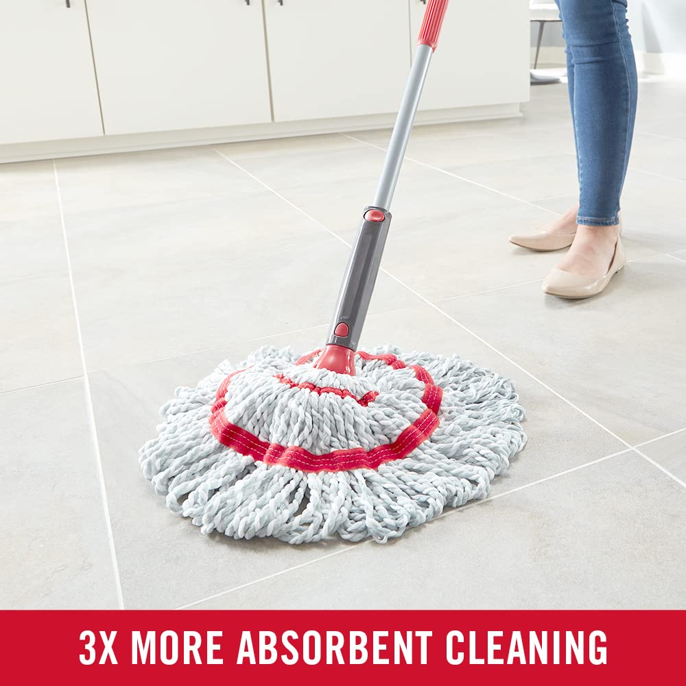 Rubbermaid Microfiber Twist Mop Kit - Lightweight, Machine Washable with 2 Refills | Safe for All Floor Types