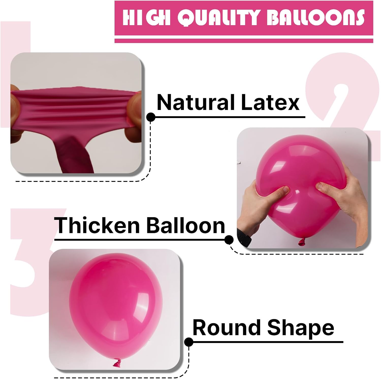 PartyWoo Hot Pink Balloon Arch Kit - 85 Pcs in Various Sizes for Baby Showers, Weddings & Birthdays | Fuchsia Decor