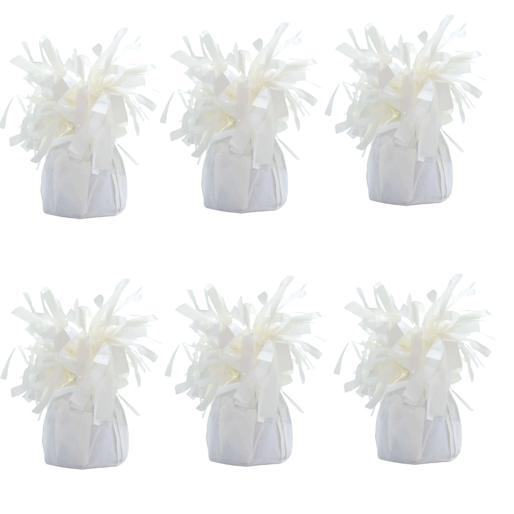 Moretreat balloon weights are perfect for parties, birthdays, weddings. Each pack includes 6PCS durable weights that easily decorate balloons and elevate any celebration. (White 6pcs)