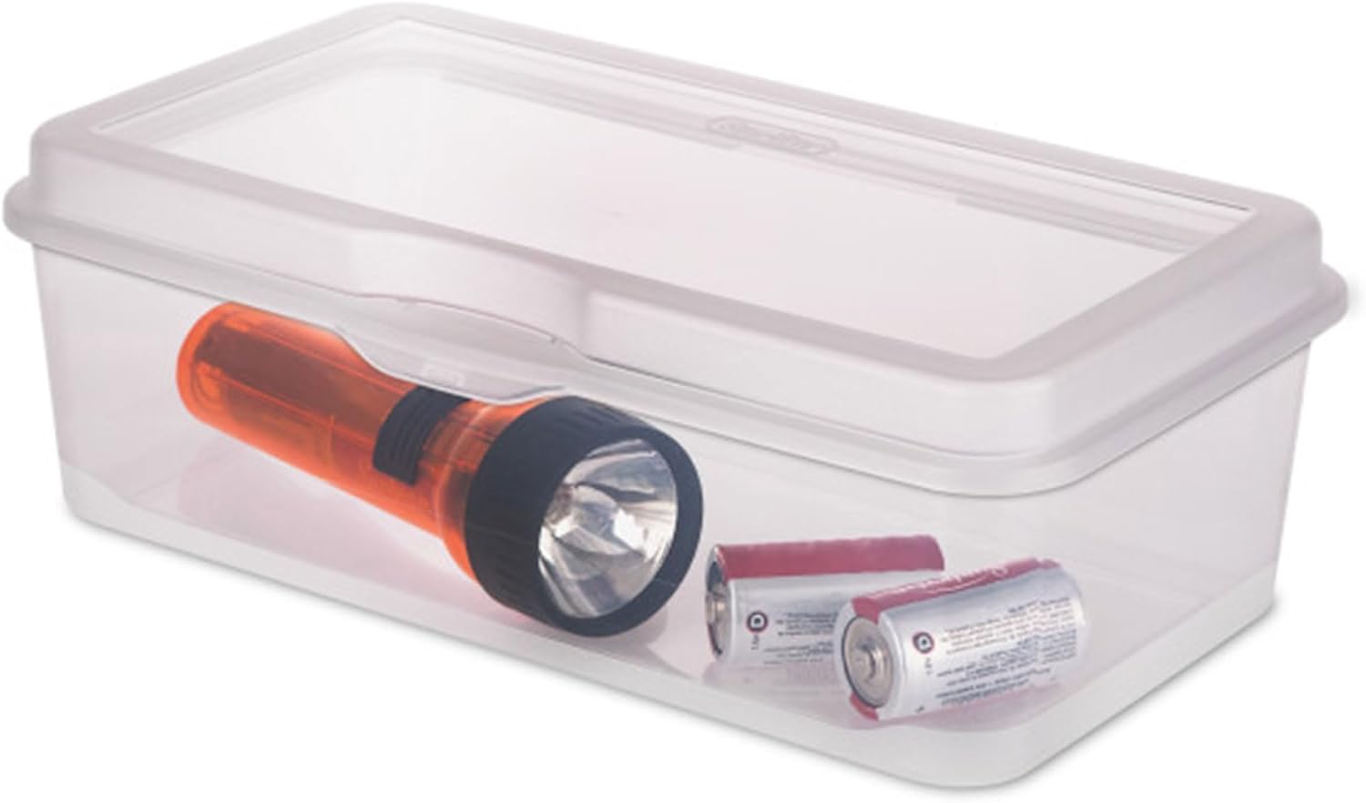 Sterilite 12-Pack Clear Flip-Top Stackable Storage Bins - Convenient Hinging Lid Design