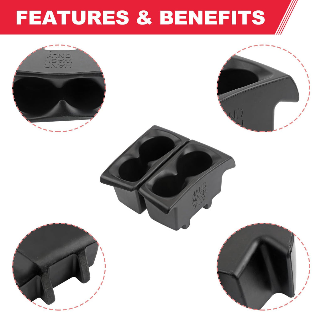 Car Door Cup Holder Insert Compatible with 2019-2024 Dodge Ram 1500 Right & Left Side Foam Door Trim Cup Holder Replaces# 5YK46TX7AC 5YK47TX7AC