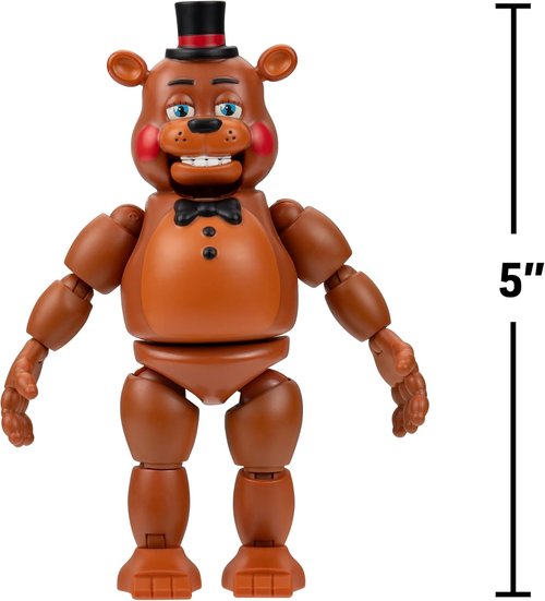 Jazwares Five Nights at Freddy’s Toy Freddy - 5-Inch Articulated Figure with Jumpscare & Glow-in-the-Dark Eyes