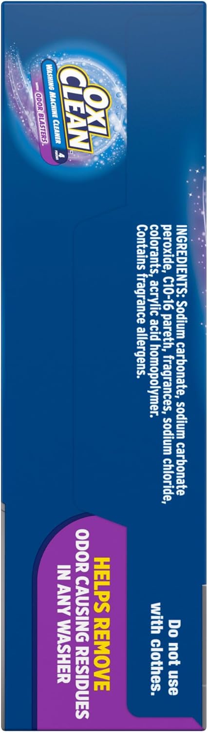 OxiClean Washing Machine Cleaner - Odor Blasters for Freshness | 4 Count Pack