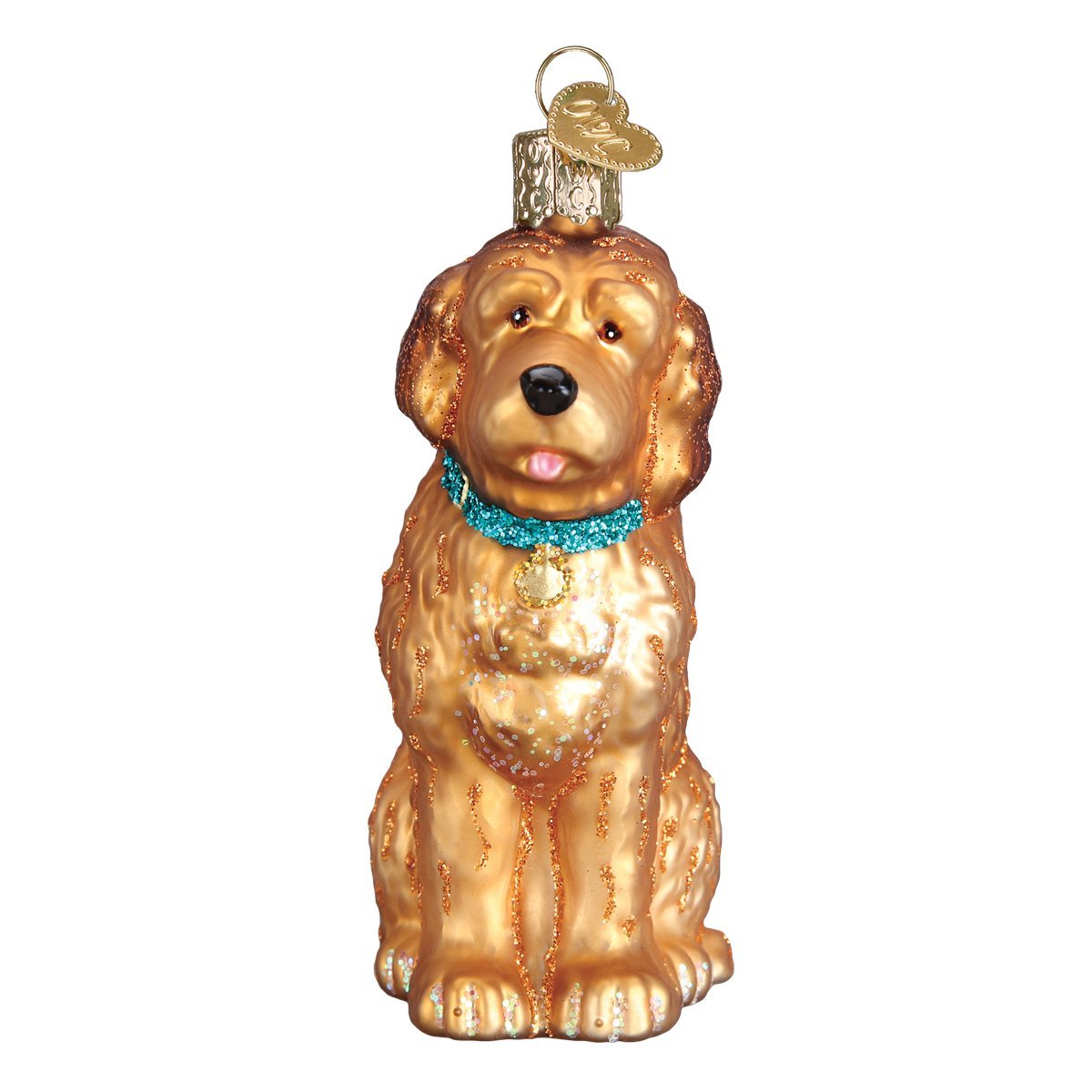 Old World Christmas Irish Doodle Glass Blown Ornament for Christmas Tree, Handcrafted Holiday Decoration, Dog Collection