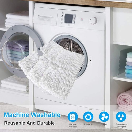 Fushing 3Pcs Steam Mop Pads, Washable Microfiber Cleaning Steamer Replacement Pads for Shark Steam Mop S3501 S3601 S2902 S3901 S3550 S3601D S3801 S3801CO SE450 S2901