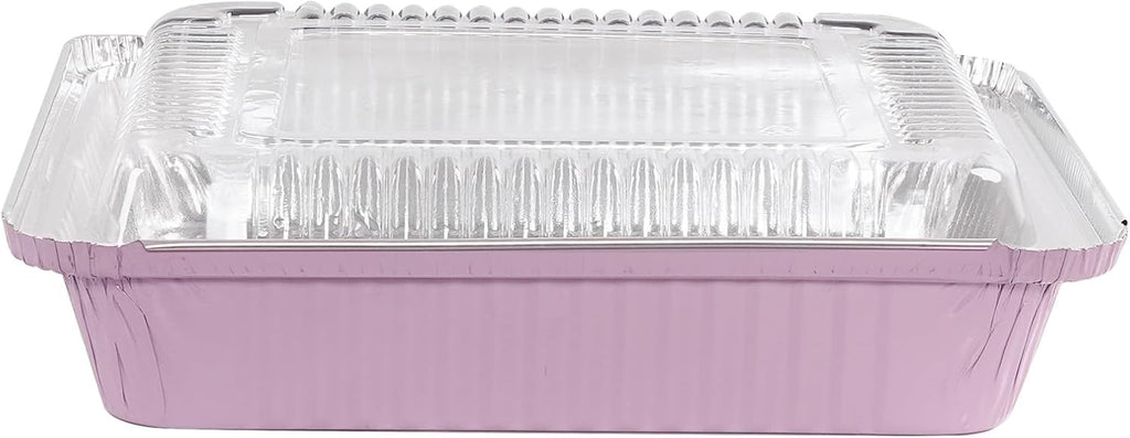 Skiennix 8x8 Square Aluminum Baking Cake Pans - 40 Pack with Clear Lids for Easy Food Storage