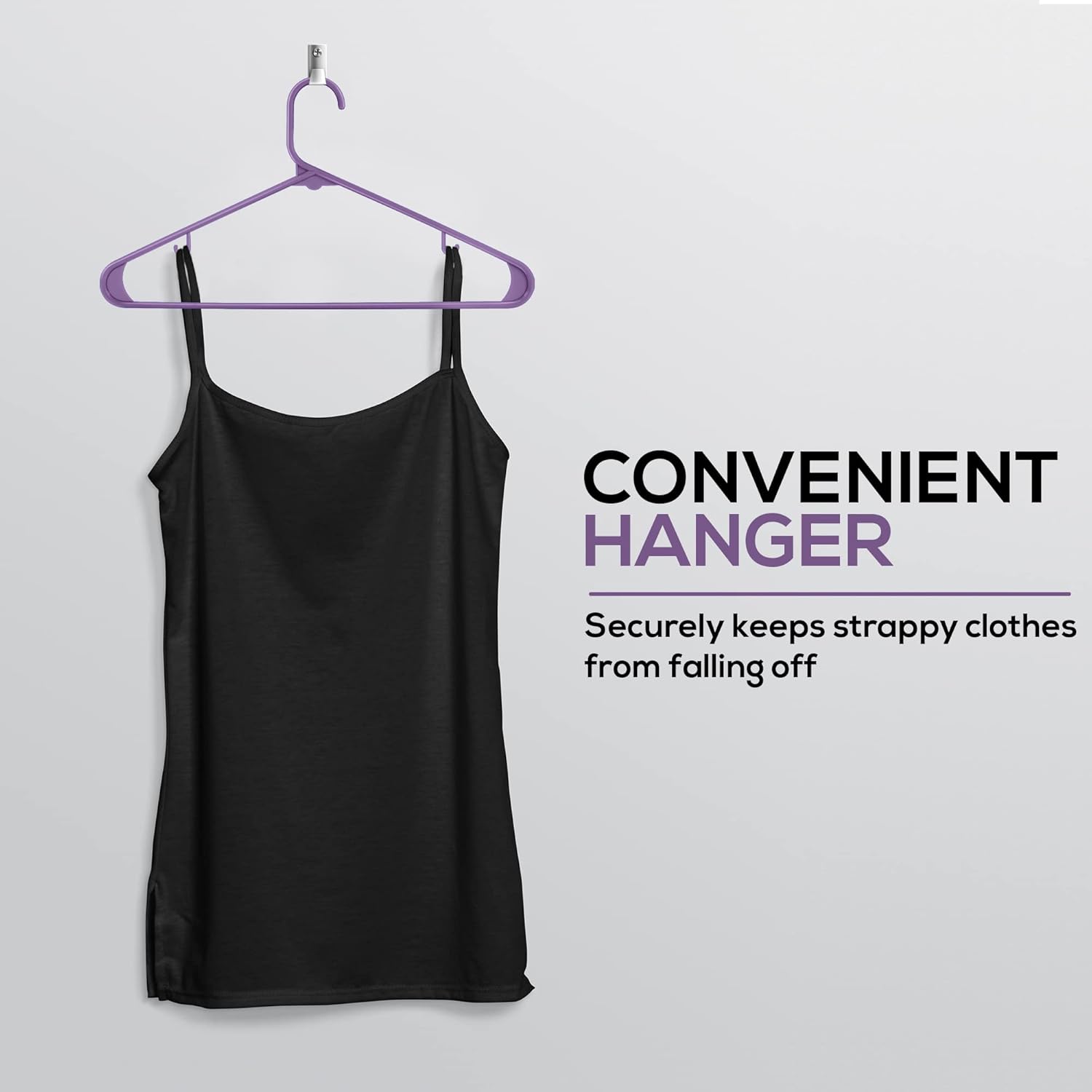 Utopia Home Plastic Hangers 50 Pack - Durable Space-Saving Clothes Hangers - Heavy Duty Purple Design