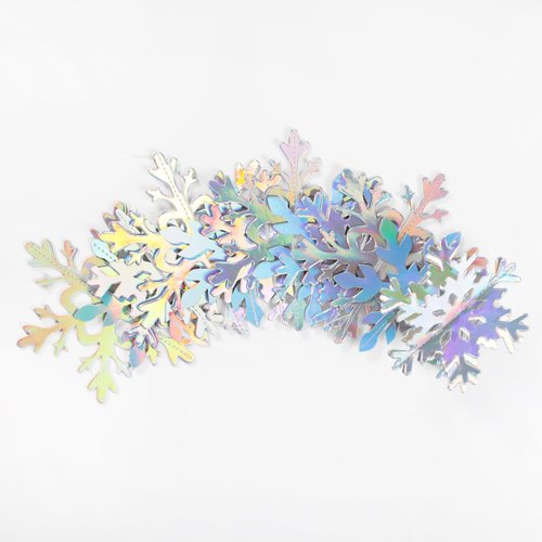 Hugtmr Iridescent Holographic Snowflake Garland | 12Pcs 3D Winter Wonderland Decorations for Christmas & Parties