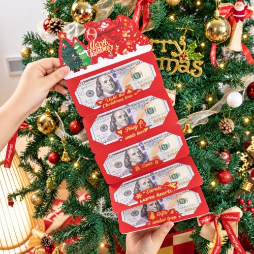 2PCS Christmas Money Holders with Envelopes and Festive Stickers - Holiday Cash Gift Cards